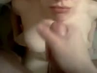 Her tits make Dad hard and he cums on her face